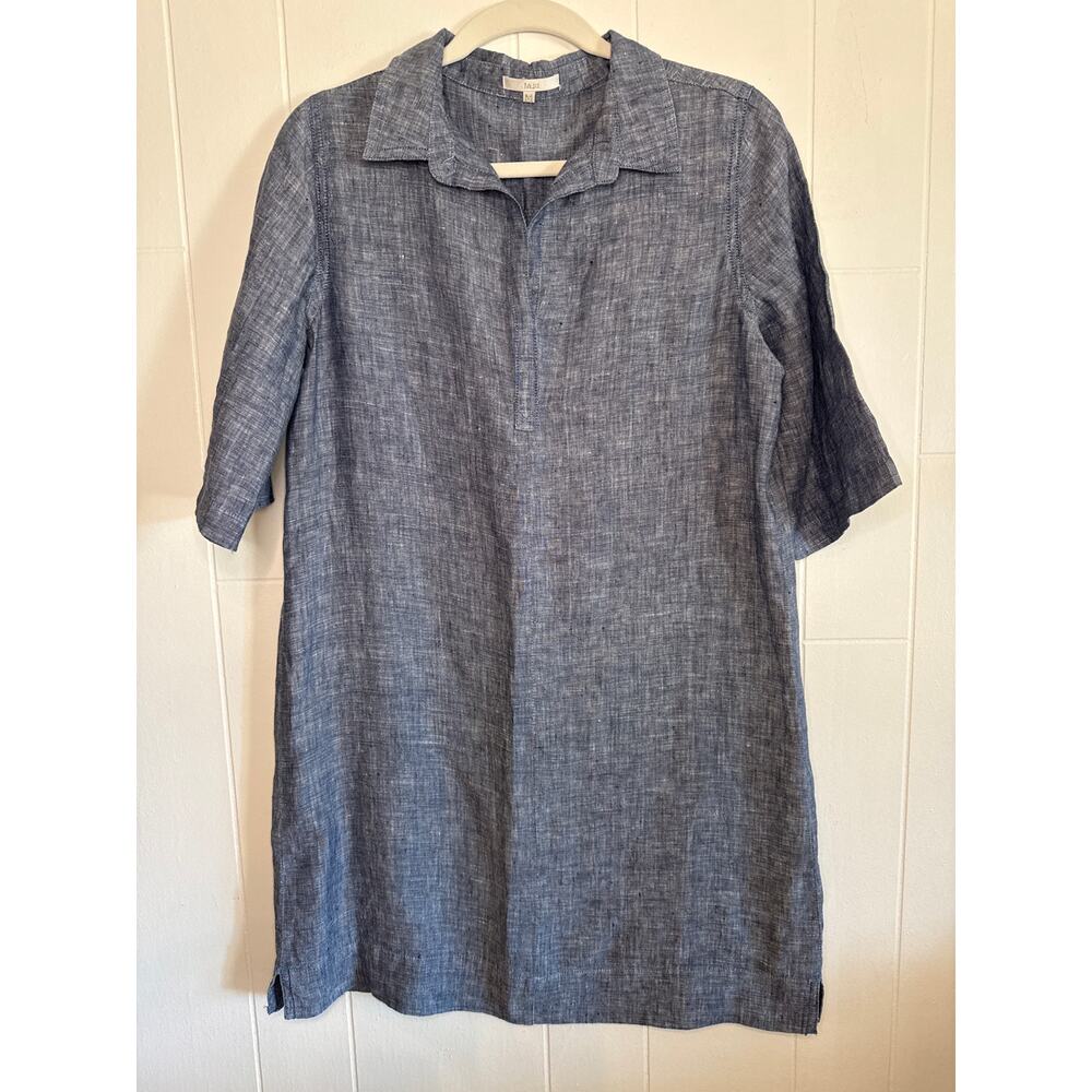 Laju 100% linen collard dress medium
